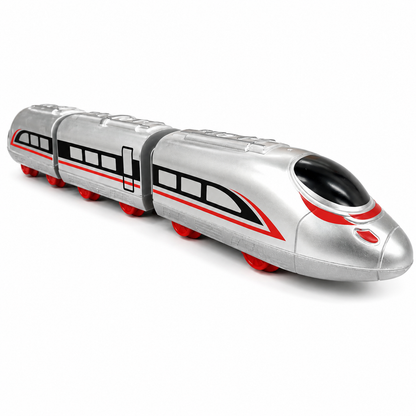 Joy Junction Electric Bullet Train DIY Track Set JJ758 – 13-Piece Battery Operated Simulation Train with Electric Drive, Easy-to-Assemble Railway Toy Train Set for Kids Boys & Girls