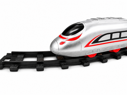 Joy Junction Electric Bullet Train DIY Track Set JJ758 – 13-Piece Battery Operated Simulation Train with Electric Drive, Easy-to-Assemble Railway Toy Train Set for Kids Boys & Girls