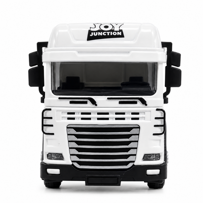 Joy Junction 1:24 Scale Die-Cast Oil Tanker Truck | Friction Powered Fuel Tanker Trailer with Die-Cast Metal Cab, Lights & Sound, Heavy Duty Transport Toy for Kids Boys & Girls