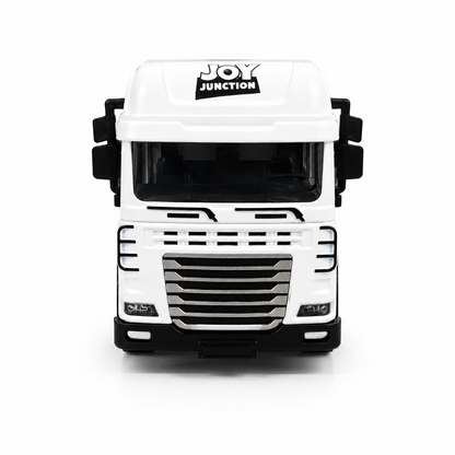 Joy Junction 1:24 Scale Die-Cast Transport Trailer JJ48 Model | Heavy Duty Cargo Truck with Detachable Trailer, Lights & Sound, | Alloy Transport Toy for Kids & Collectors
