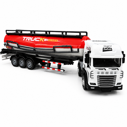 Joy Junction JJ50 1:25 Scale Die-Cast Cement Tanker Truck with Trailer | Heavy Duty Alloy Transport Model, Lights & Sound, Realistic Construction Vehicle Toy for Kids, Collectors & Display