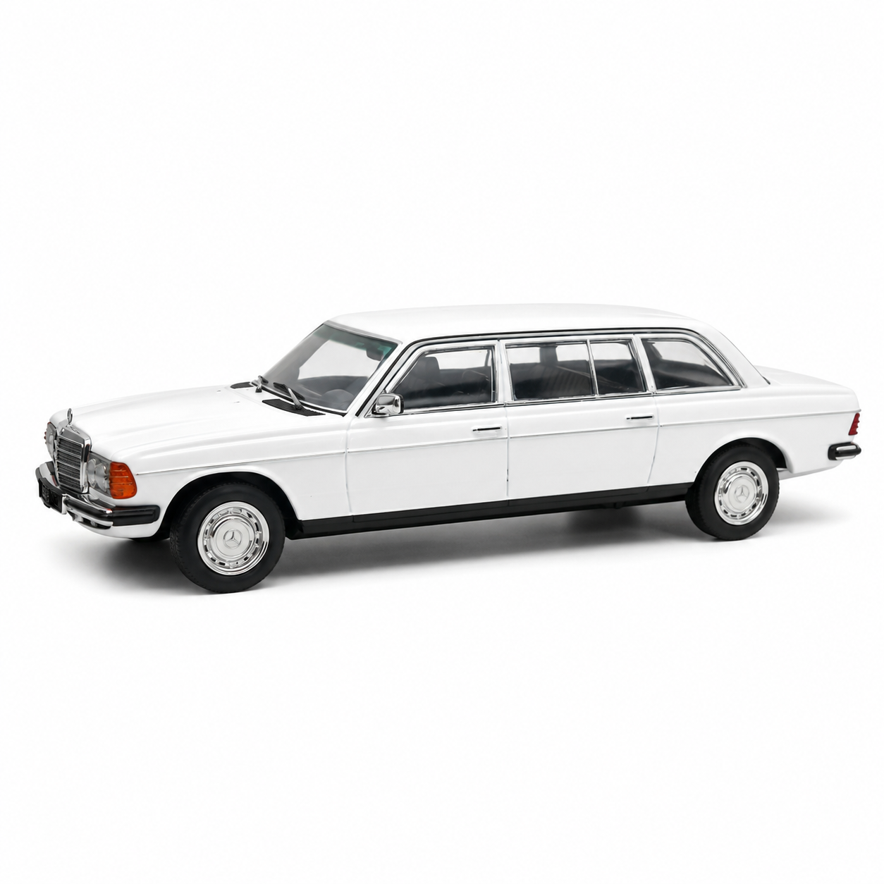 Mercedes-Benz W123 White 1:64 Scale Diecast Model Car | Premium Metal Collectible Classic Luxury Sedan Miniature Replica | Highly Detailed Display Model for Collectors & Enthusiasts
