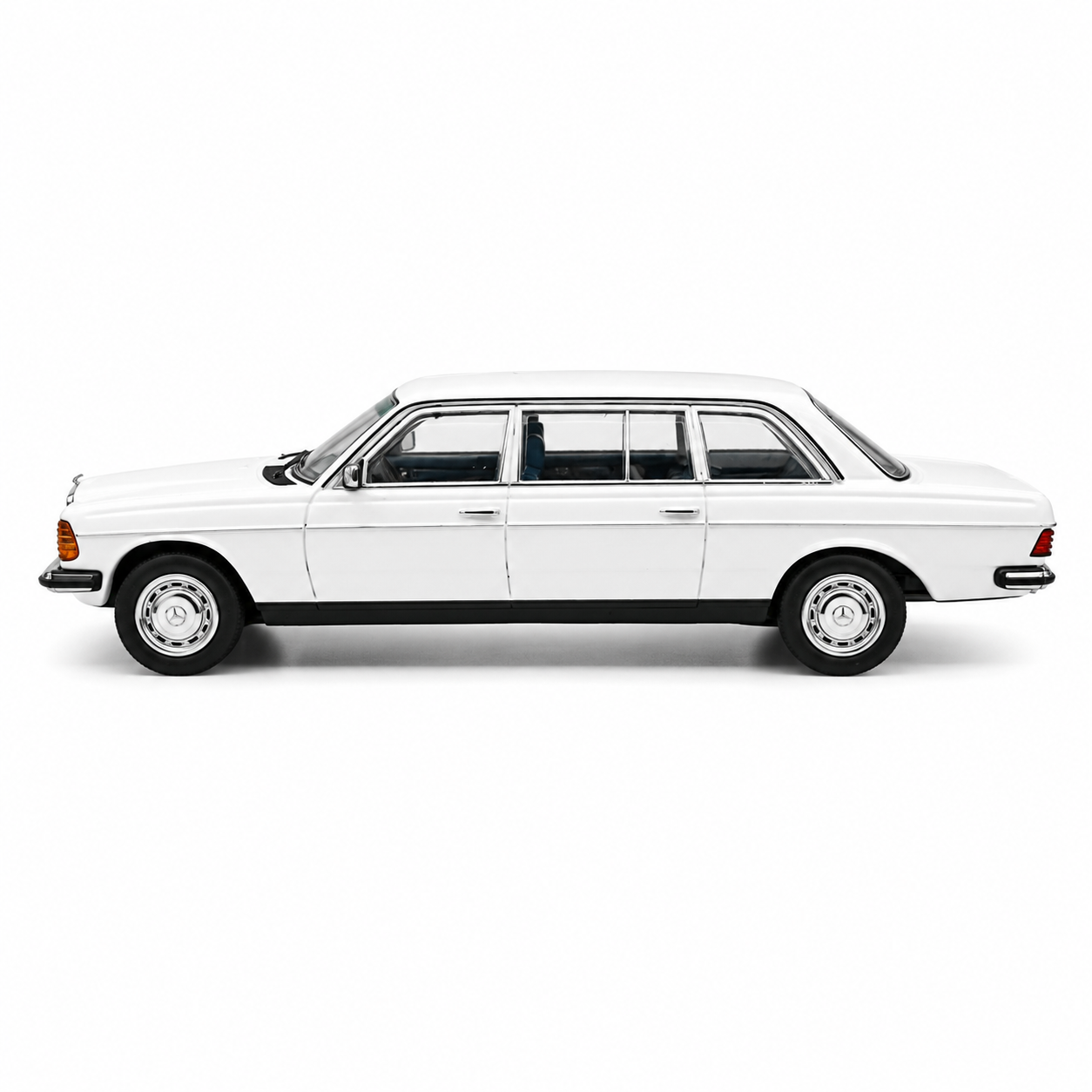 Mercedes-Benz W123 White 1:64 Scale Diecast Model Car | Premium Metal Collectible Classic Luxury Sedan Miniature Replica | Highly Detailed Display Model for Collectors & Enthusiasts