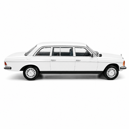 Mercedes-Benz W123 White 1:64 Scale Diecast Model Car | Premium Metal Collectible Classic Luxury Sedan Miniature Replica | Highly Detailed Display Model for Collectors & Enthusiasts