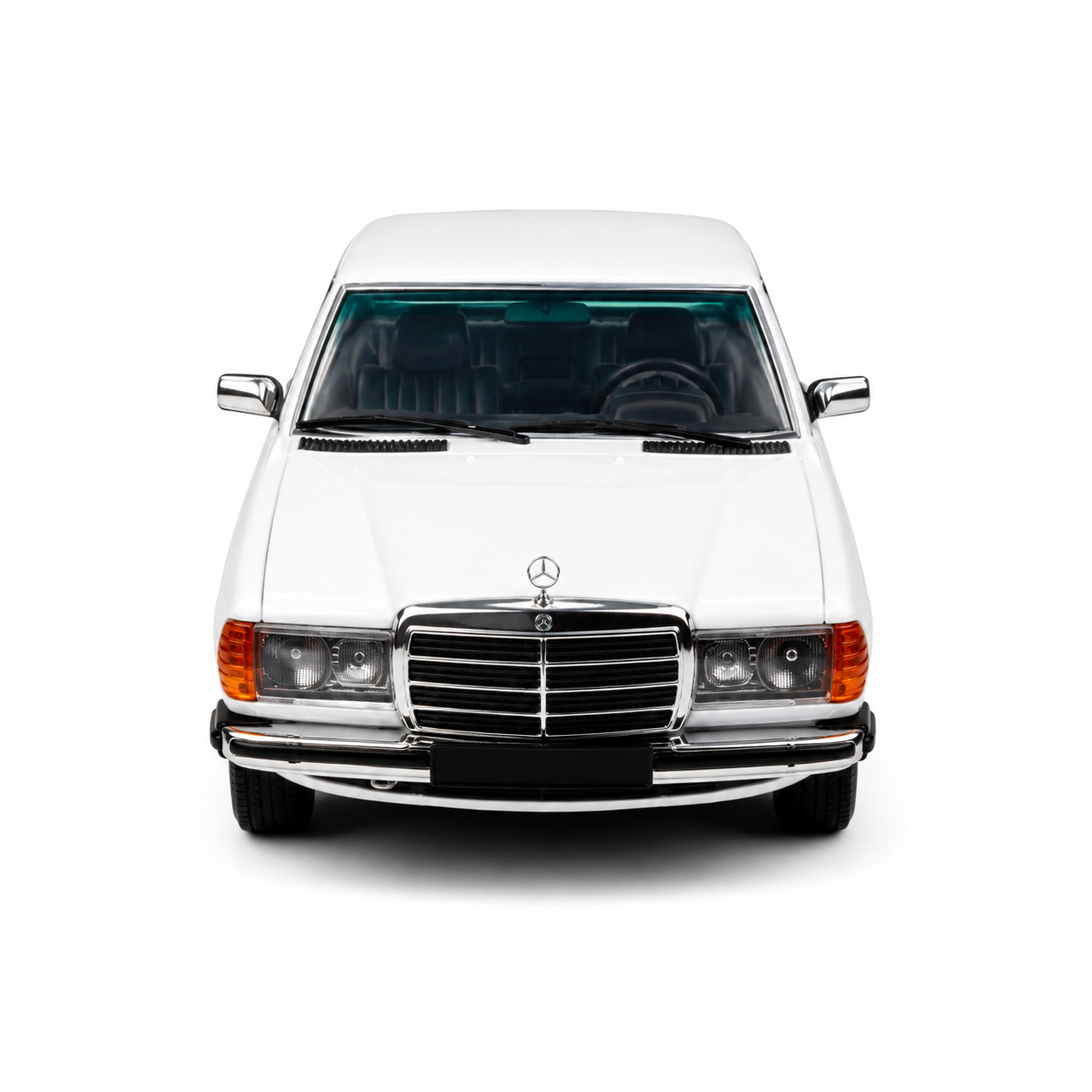 Mercedes-Benz W123 White 1:64 Scale Diecast Model Car | Premium Metal Collectible Classic Luxury Sedan Miniature Replica | Highly Detailed Display Model for Collectors & Enthusiasts