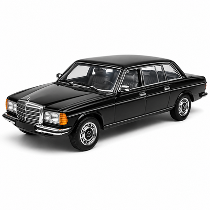 Mercedes-Benz W123 The Godfather 1:64 Scale Diecast Model Car | Premium Black Metal Collectible Classic Luxury Sedan Miniature Replica | Highly Detailed Display Model for Collectors & Movie Memorabilia Enthusiasts