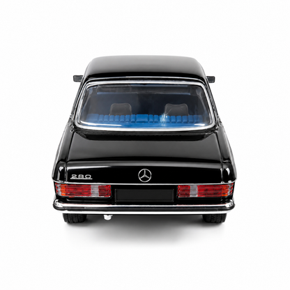 Mercedes-Benz W123 The Godfather 1:64 Scale Diecast Model Car | Premium Black Metal Collectible Classic Luxury Sedan Miniature Replica | Highly Detailed Display Model for Collectors & Movie Memorabilia Enthusiasts