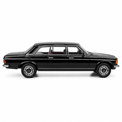 Mercedes-Benz W123 The Godfather 1:64 Scale Diecast Model Car | Premium Black Metal Collectible Classic Luxury Sedan Miniature Replica | Highly Detailed Display Model for Collectors & Movie Memorabilia Enthusiasts