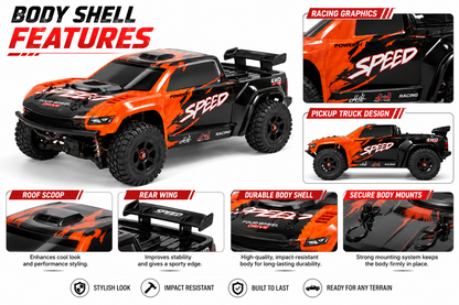RC Off-Road Monster Truck 1:8 Scale 4WD with 2.4GHz Full Proportional Remote Control | High-Speed Short Course Racing Car, Independent Suspension & Rugged All-Terrain Tires for Adults