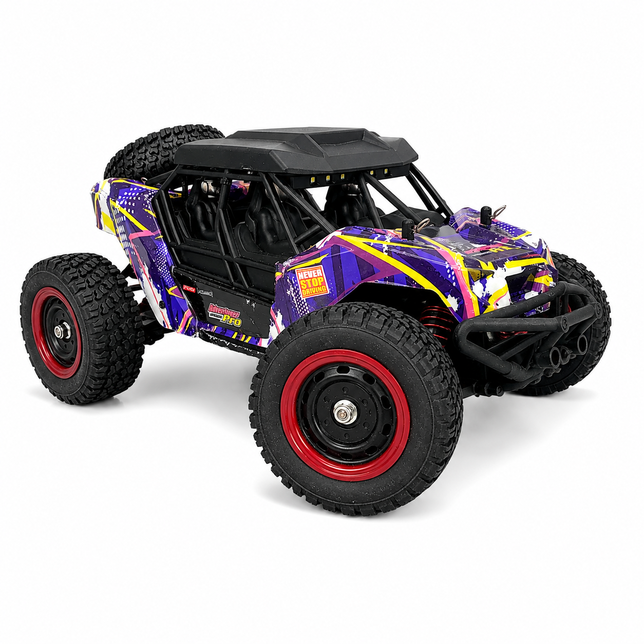 SUCHIYU Adventure Pro 4WD 2.4GHz RC Off-Road Buggy – Purple Multicolor, All-Terrain High Performance Rock Crawler with Remote Control, Large Wheels & Rugged Suspension, 14+