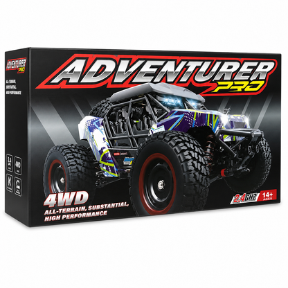 SUCHIYU Adventure Pro 4WD 2.4GHz RC Off-Road Buggy – Purple Multicolor, All-Terrain High Performance Rock Crawler with Remote Control, Large Wheels & Rugged Suspension, 14+