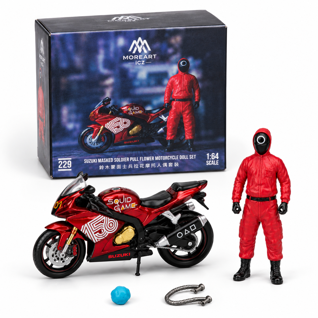 MoreArt 1:64 M-229 Suzuki Masked Soldier Motorcycle & Figure Set
