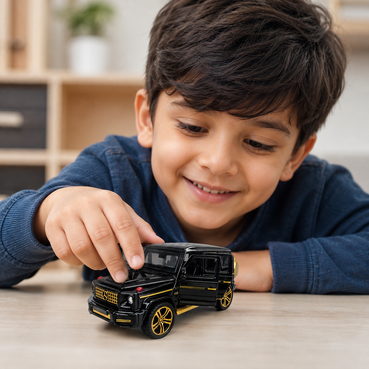 1:32 Scale Die-Cast Metal Mercedes-Benz G63 AMG Model Car – Pull Back Luxury SUV Toy with Openable Doors, Light & Sound Effects, Detailed Interior, Realistic Wheels & Collectible Display Model – Black
