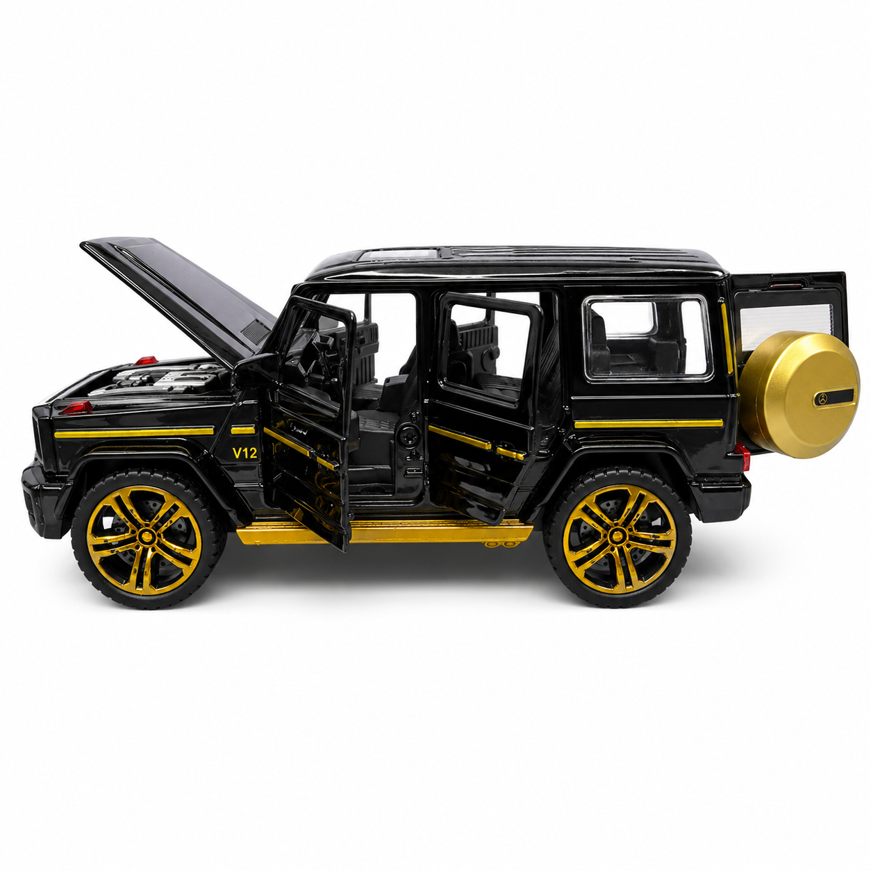 1:32 Scale Die-Cast Metal Mercedes-Benz G63 AMG Model Car – Pull Back Luxury SUV Toy with Openable Doors, Light & Sound Effects, Detailed Interior, Realistic Wheels & Collectible Display Model – Black