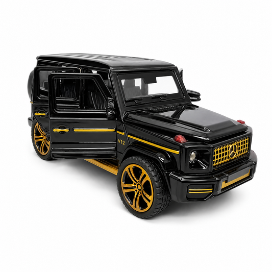 1:32 Scale Die-Cast Metal Mercedes-Benz G63 AMG Model Car – Pull Back Luxury SUV Toy with Openable Doors, Light & Sound Effects, Detailed Interior, Realistic Wheels & Collectible Display Model – Black