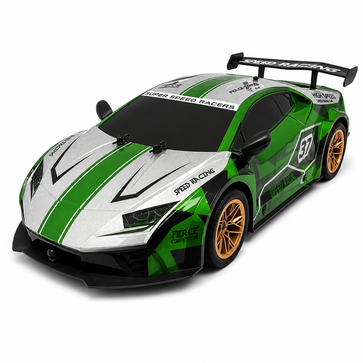 Joy Junction JJ616 1:10 Scale 2.4GHz R/C Racing Car | 25+ KM/H High-Speed Full Function Remote Control Sports Car with Forward, Backward, Left & Right Controls, Speed Up & Lighting for Kids 6+