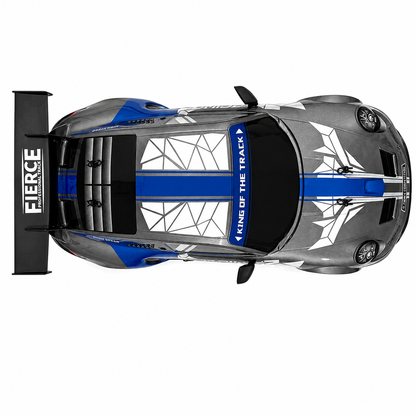 Joy Junction JJ619 1:10 Scale R/C High Speed Racing Car – Grey & Blue, 2.4GHz Full Function Radio Control Vehicle, 25+ KM/H Speed, Forward, Backward, Left & Right Movement with Lighting for Kids