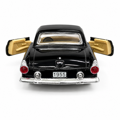 Kinsmart 1:36 1955 Ford Thunderbird Die-Cast Metal Model Car with Openable Doors, Pull-Back Action, Detailed Interior, Chrome-Style Finish & Realistic Classic Car Design – Black Collectible Toy Car