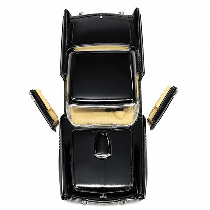 Kinsmart 1:36 1955 Ford Thunderbird Die-Cast Metal Model Car with Openable Doors, Pull-Back Action, Detailed Interior, Chrome-Style Finish & Realistic Classic Car Design – Black Collectible Toy Car