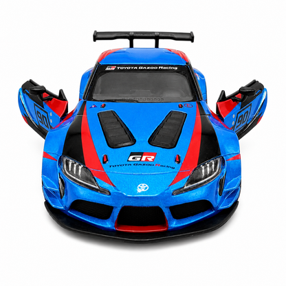 Kinsmart 1:36 Toyota GR Supra Racing Concept Blue Edition Die-Cast Model Car with Pull Back Action, Openable Doors, #90 Racing Livery & Collectible Sports Car Toy for Kids & Collectors