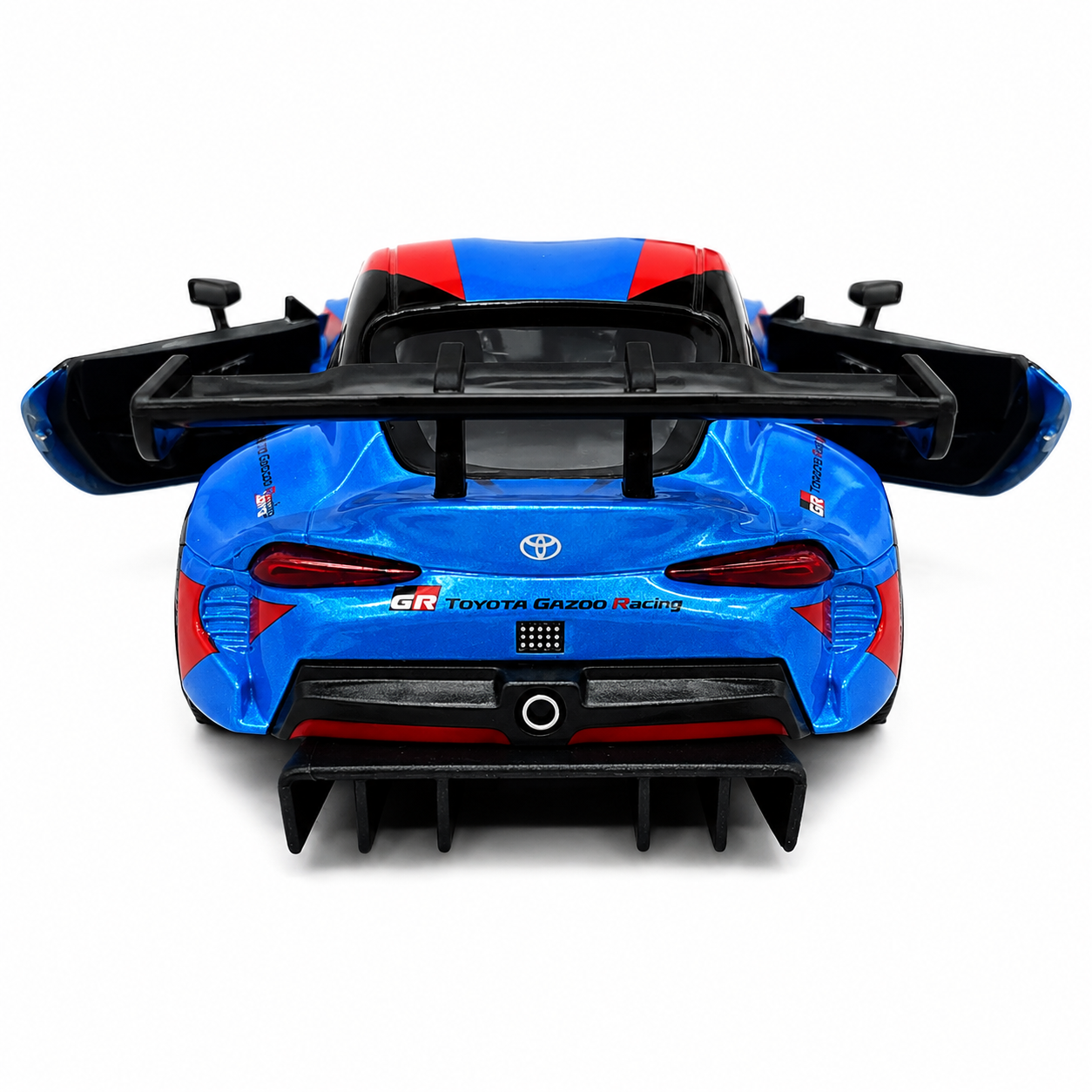Kinsmart 1:36 Toyota GR Supra Racing Concept Blue Edition Die-Cast Model Car with Pull Back Action, Openable Doors, #90 Racing Livery & Collectible Sports Car Toy for Kids & Collectors