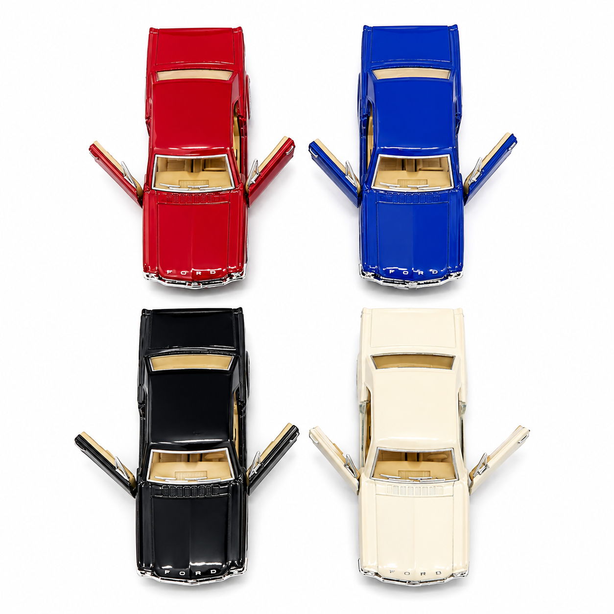 Kinsmart 1:36 Scale 1964 Ford Mustang Die-Cast Metal Model Car with Pull-Back Action, Openable Doors, Detailed Interior, Realistic Classic Design & Collectible Toy Car for Kids & Adults – Multiple Colour Options