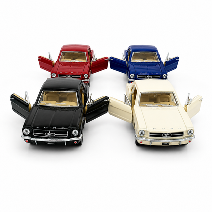 Kinsmart 1:36 Scale 1964 Ford Mustang Die-Cast Metal Model Car with Pull-Back Action, Openable Doors, Detailed Interior, Realistic Classic Design & Collectible Toy Car for Kids & Adults – Multiple Colour Options
