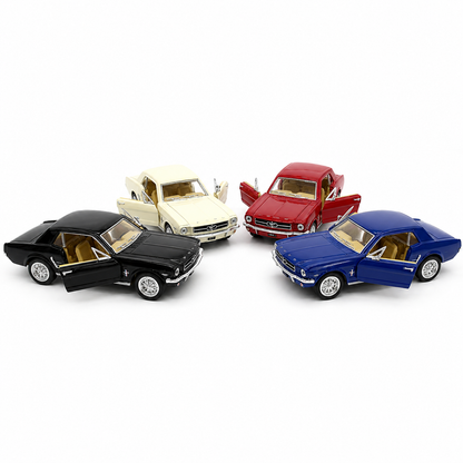 Kinsmart 1:36 Scale 1964 Ford Mustang Die-Cast Metal Model Car with Pull-Back Action, Openable Doors, Detailed Interior, Realistic Classic Design & Collectible Toy Car for Kids & Adults – Multiple Colour Options