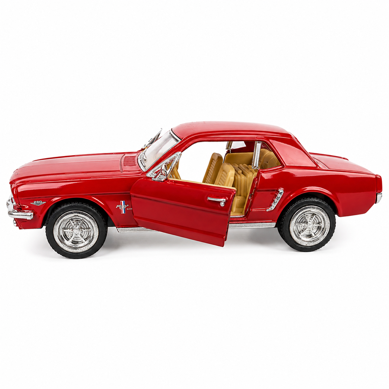 Kinsmart 1:36 Scale 1964 Ford Mustang Die-Cast Metal Model Car with Pull-Back Action, Openable Doors, Detailed Interior, Realistic Classic Design & Collectible Toy Car for Kids & Adults – Multiple Colour Options