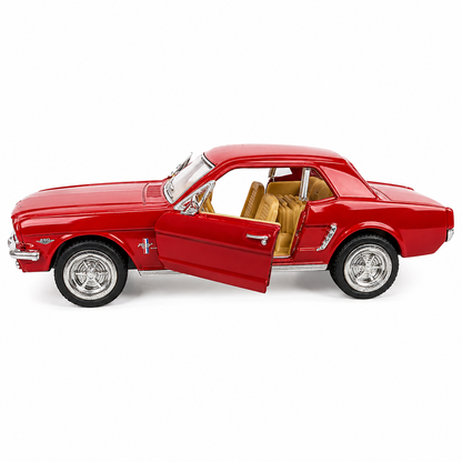 Kinsmart 1:36 Scale 1964 Ford Mustang Die-Cast Metal Model Car with Pull-Back Action, Openable Doors, Detailed Interior, Realistic Classic Design & Collectible Toy Car for Kids & Adults – Multiple Colour Options