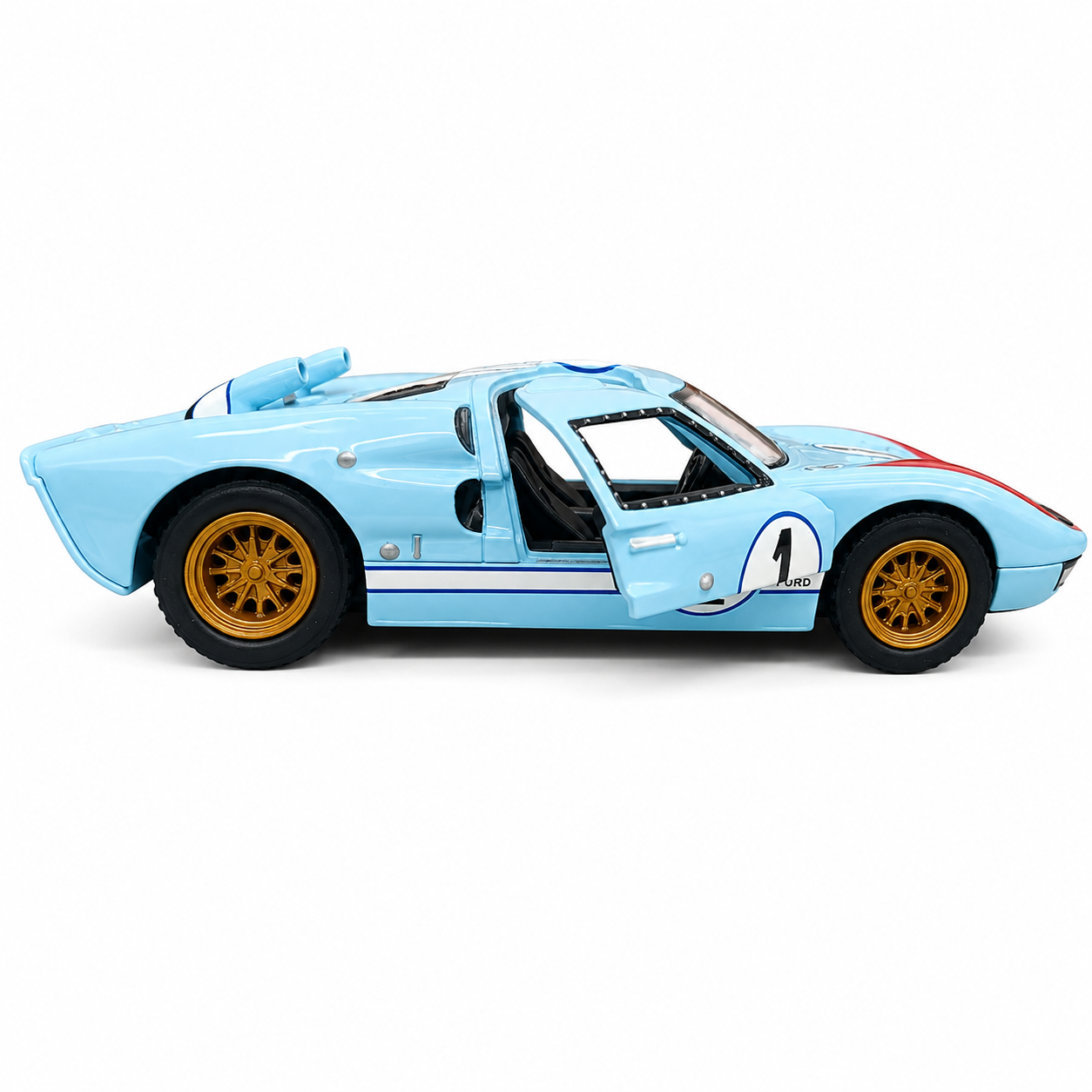 Kinsmart 1:32 Scale 1966 Ford GT40 MKII Heritage Edition Die-Cast Metal Model Car with Pull-Back Action, Openable Doors, Detailed Racing Design, Classic Collectible Toy Car