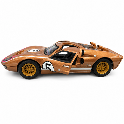Kinsmart 1:32 Scale 1966 Ford GT40 MKII Heritage Edition Die-Cast Metal Model Car with Pull-Back Action, Openable Doors, Detailed Racing Design, Classic Collectible Toy Car