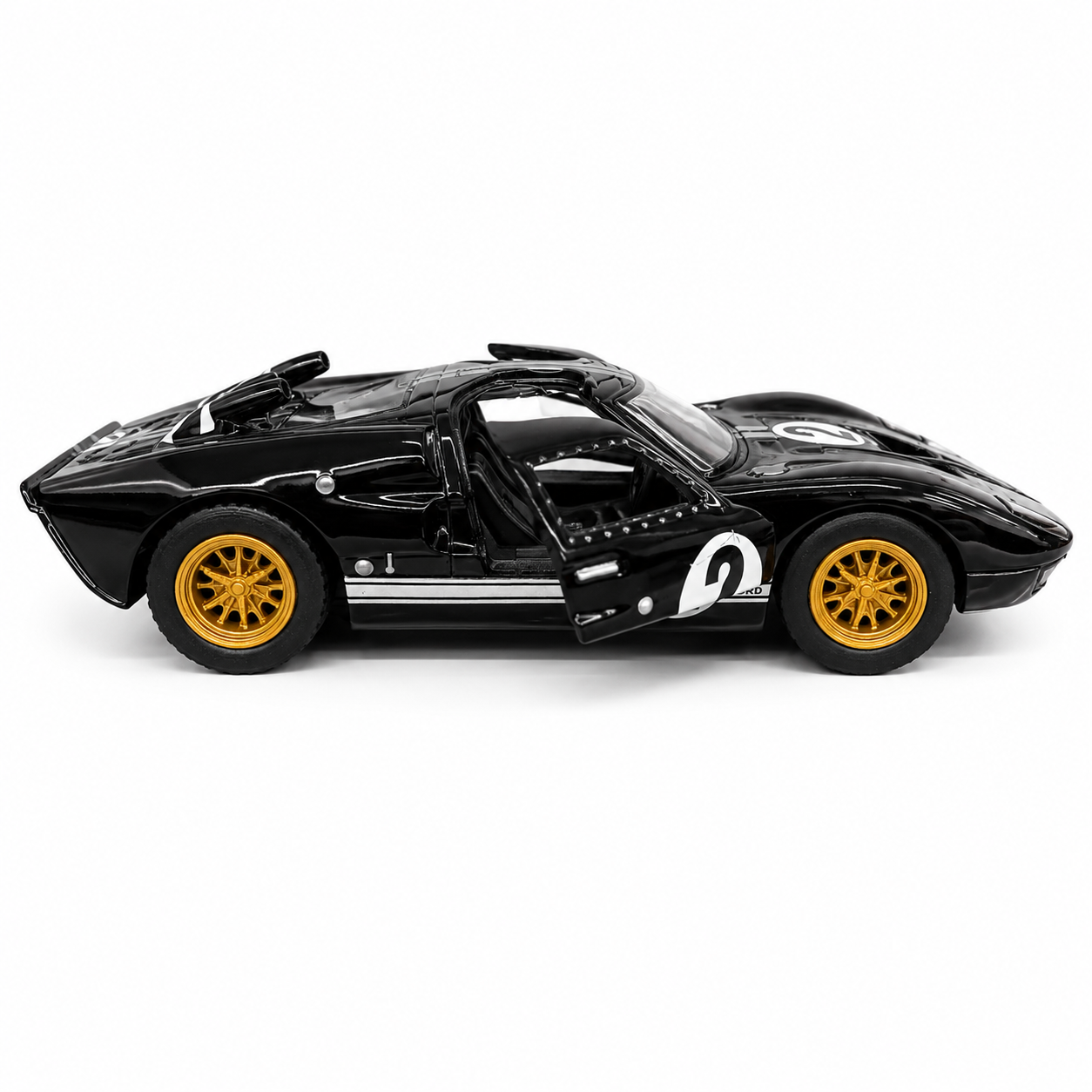 Kinsmart 1:32 Scale 1966 Ford GT40 MKII Heritage Edition Die-Cast Metal Model Car with Pull-Back Action, Openable Doors, Detailed Racing Design, Classic Collectible Toy Car