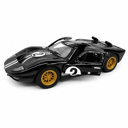 Kinsmart 1:32 Scale 1966 Ford GT40 MKII Heritage Edition Die-Cast Metal Model Car with Pull-Back Action, Openable Doors, Detailed Racing Design, Classic Collectible Toy Car