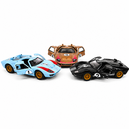 Kinsmart 1:32 Scale 1966 Ford GT40 MKII Heritage Edition Die-Cast Metal Model Car with Pull-Back Action, Openable Doors, Detailed Racing Design, Classic Collectible Toy Car