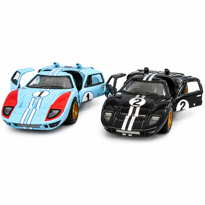Kinsmart 1:32 Scale 1966 Ford GT40 MKII Heritage Edition Die-Cast Metal Model Car with Pull-Back Action, Openable Doors, Detailed Racing Design, Classic Collectible Toy Car