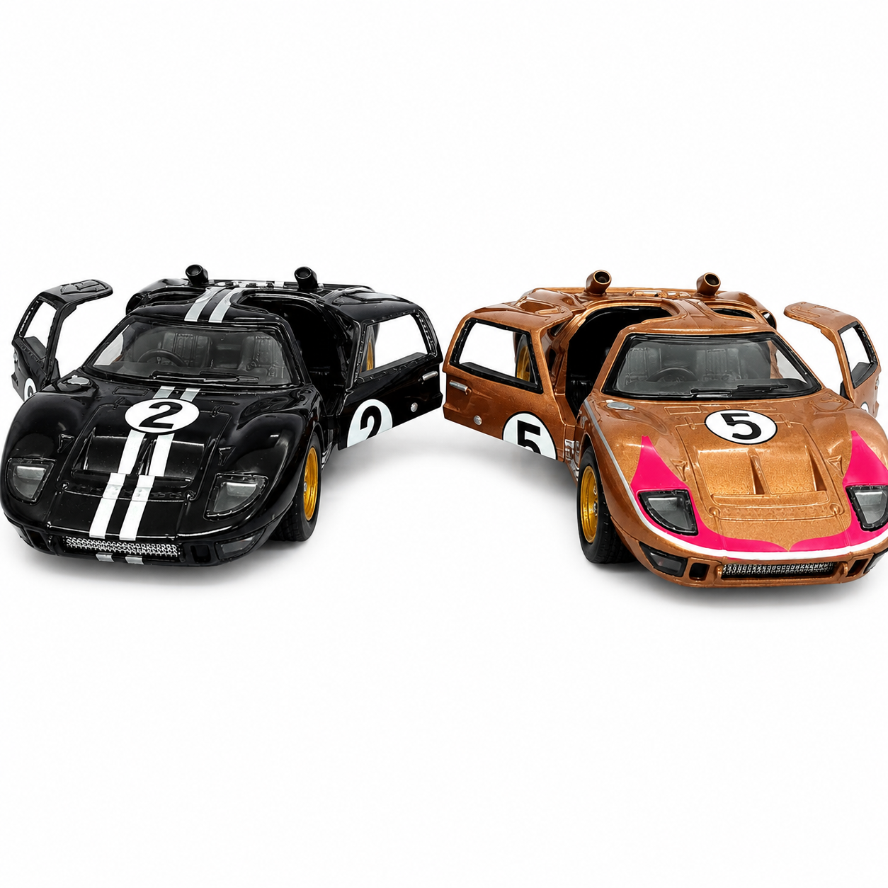 Kinsmart 1:32 Scale 1966 Ford GT40 MKII Heritage Edition Die-Cast Metal Model Car with Pull-Back Action, Openable Doors, Detailed Racing Design, Classic Collectible Toy Car