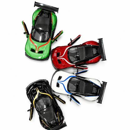 Kinsmart 1:38 Aston Martin Vulcan Die-Cast Model Car with Pull Back Action, Openable Doors, Detailed Interior, Racing Rear Wing, Realistic Supercar Collectible Toy for Kids & Car Collectors