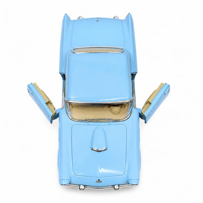 Kinsmart 1:36 1955 Ford Thunderbird Die-Cast Metal Model Car with Openable Doors, Pull-Back Action, Detailed Interior, Chrome-Style Accents & Rubber-Style Tyres – Blue Collectible Car