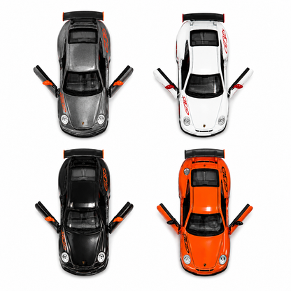 Kinsmart 1:36 Scale 2010 Porsche 911 GT3 RS Die-Cast Metal Model Car with Pull Back Action, Openable Doors & Detailed Interior | Collectible Toy Car for Kids & Car Enthusiasts