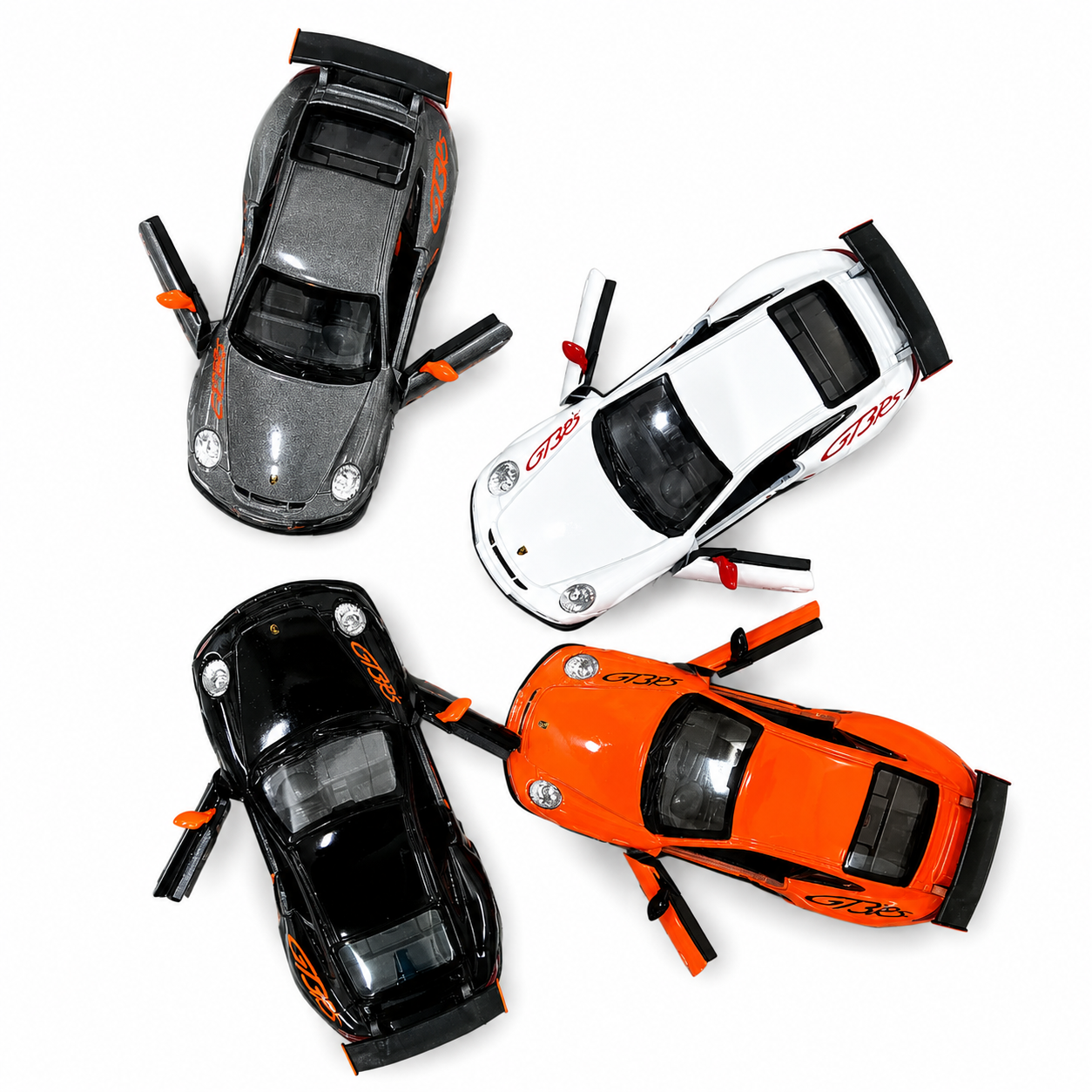 Kinsmart 1:36 Scale 2010 Porsche 911 GT3 RS Die-Cast Metal Model Car with Pull Back Action, Openable Doors & Detailed Interior | Collectible Toy Car for Kids & Car Enthusiasts