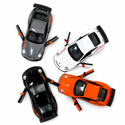 Kinsmart 1:36 Scale 2010 Porsche 911 GT3 RS Die-Cast Metal Model Car with Pull Back Action, Openable Doors & Detailed Interior | Collectible Toy Car for Kids & Car Enthusiasts