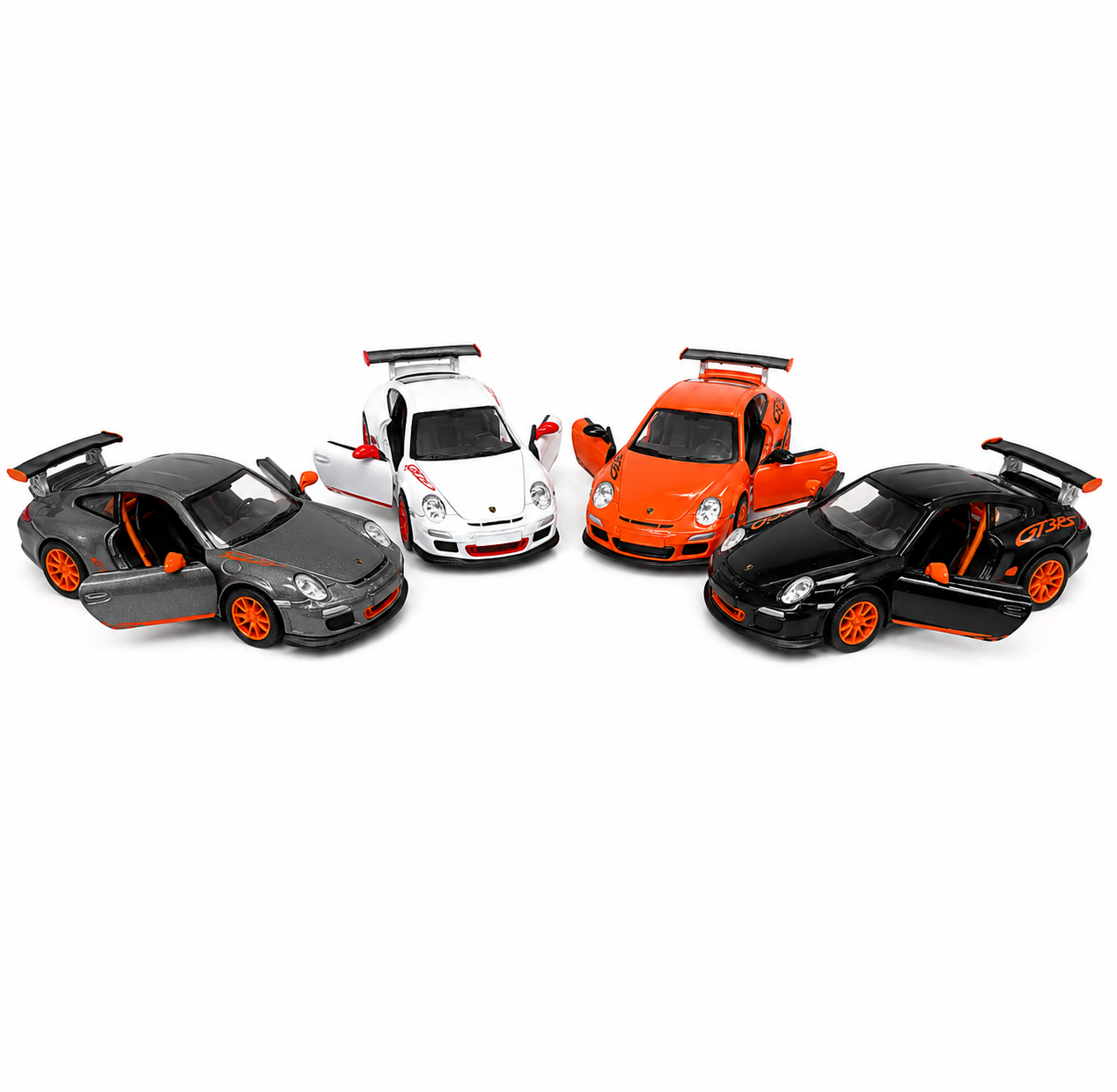 Kinsmart 1:36 Scale 2010 Porsche 911 GT3 RS Die-Cast Metal Model Car with Pull Back Action, Openable Doors & Detailed Interior | Collectible Toy Car for Kids & Car Enthusiasts