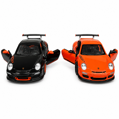 Kinsmart 1:36 Scale 2010 Porsche 911 GT3 RS Die-Cast Metal Model Car with Pull Back Action, Openable Doors & Detailed Interior | Collectible Toy Car for Kids & Car Enthusiasts