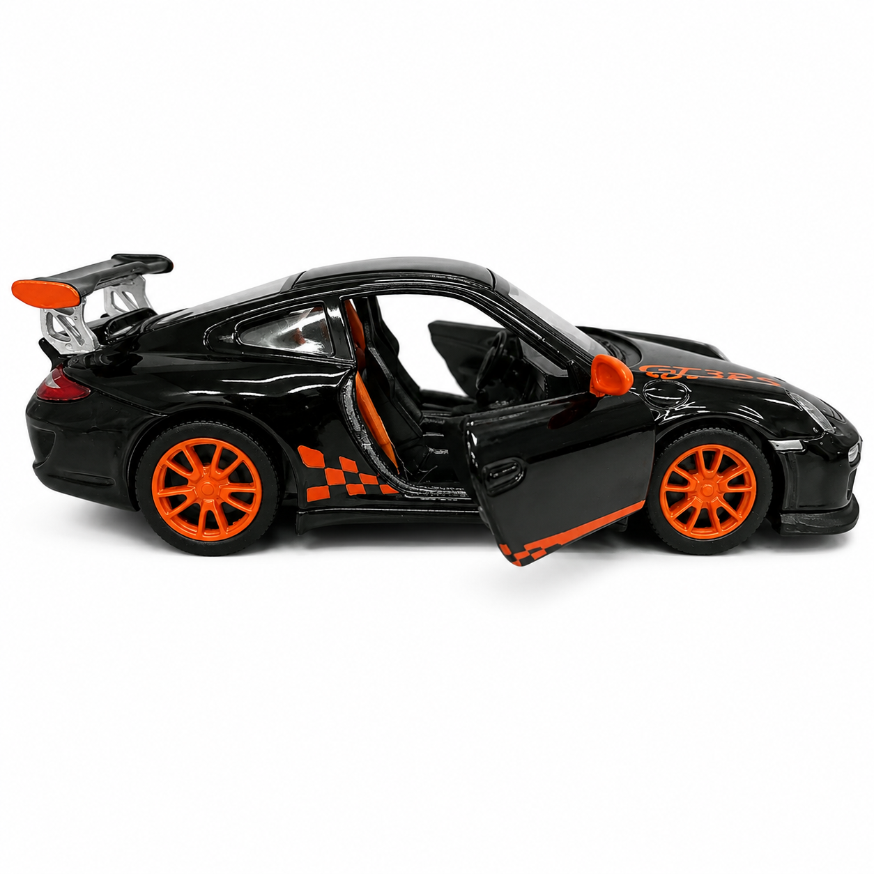 Kinsmart 1:36 Scale 2010 Porsche 911 GT3 RS Die-Cast Metal Model Car with Pull Back Action, Openable Doors & Detailed Interior | Collectible Toy Car for Kids & Car Enthusiasts