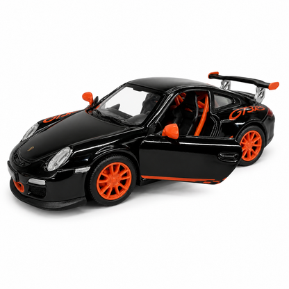 Kinsmart 1:36 Scale 2010 Porsche 911 GT3 RS Die-Cast Metal Model Car with Pull Back Action, Openable Doors & Detailed Interior | Collectible Toy Car for Kids & Car Enthusiasts