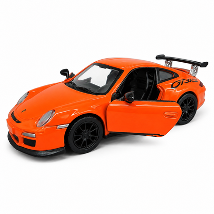Kinsmart 1:36 Scale 2010 Porsche 911 GT3 RS Die-Cast Metal Model Car with Pull Back Action, Openable Doors & Detailed Interior | Collectible Toy Car for Kids & Car Enthusiasts