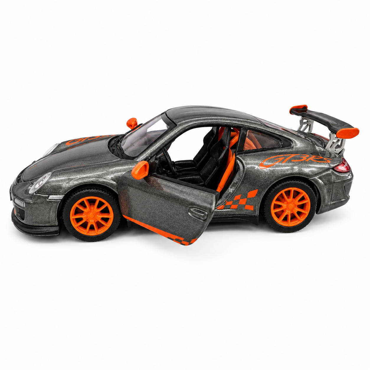 Kinsmart 1:36 Scale 2010 Porsche 911 GT3 RS Die-Cast Metal Model Car with Pull Back Action, Openable Doors & Detailed Interior | Collectible Toy Car for Kids & Car Enthusiasts