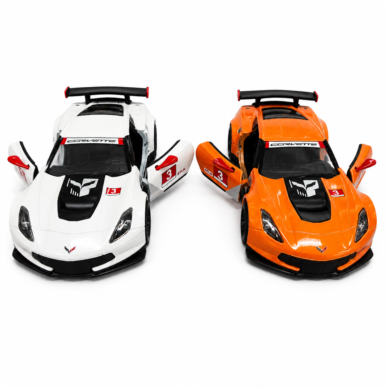 Kinsmart 1:36 Scale Corvette C7.R Die-Cast Model Car with Pull Back Action, Openable Doors & Detailed Interior | Metal Sports Car Toy for Kids & Collectors