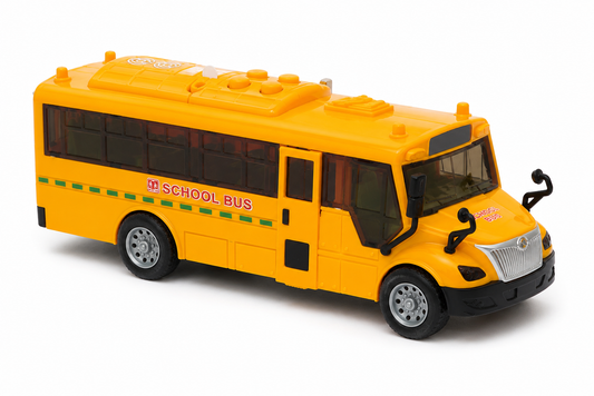 School Bus Toy with Lights & Sound, 1:24 Scale, Opening Door for Kids 3+ Years - Yellow